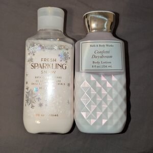Half Empty Bundle Bath & Body Works Fresh Sparkling Snow Body Lotion